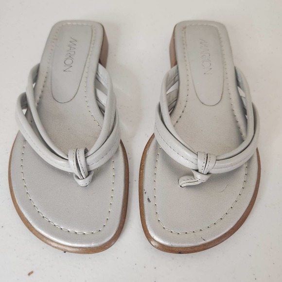 Markon Silver Thong Slip on Sandal size 6m - Picture 2 of 7
